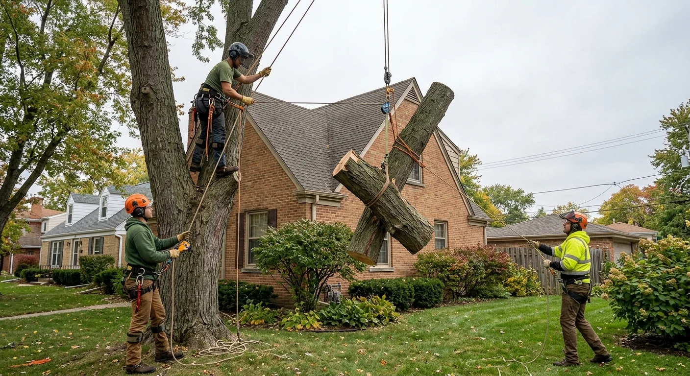 Storm-Split Silver Maple Removal Near a Rooftop