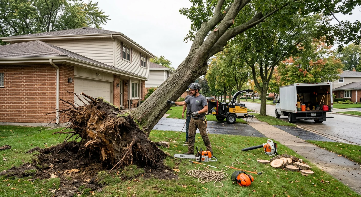 Uprooted Maple Removal After Spring Windstorm