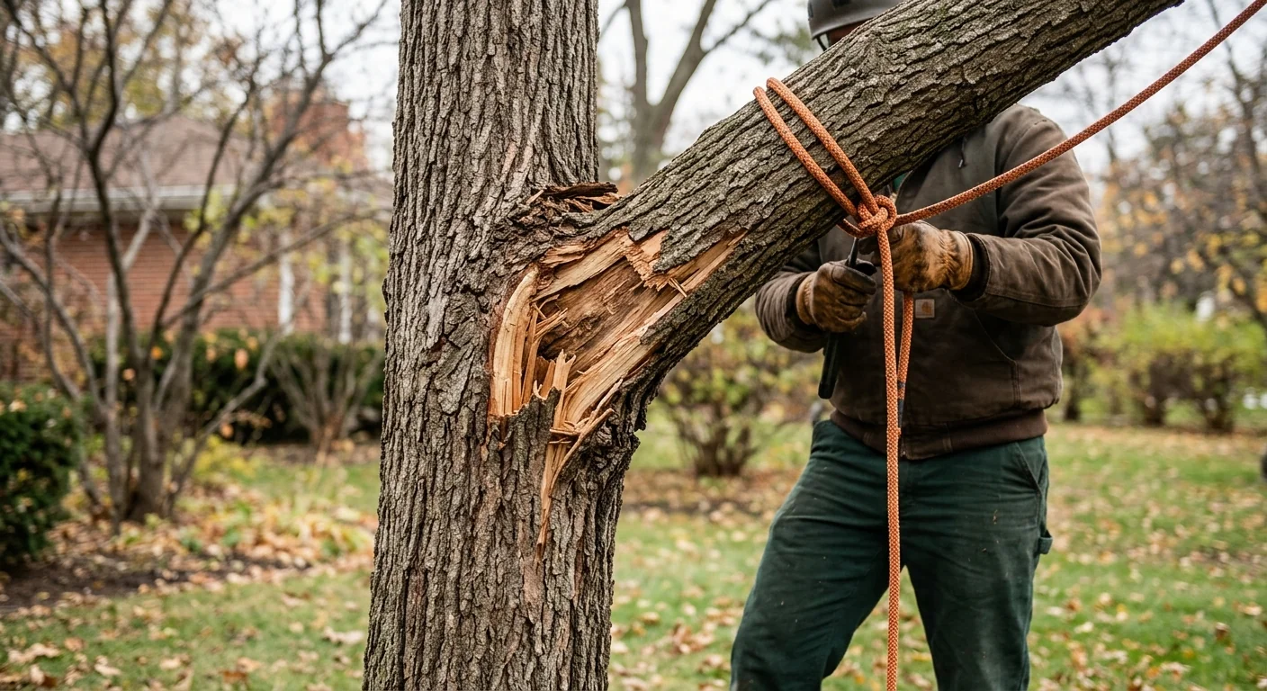 Split Oak Leader Repair on a Corner Lot