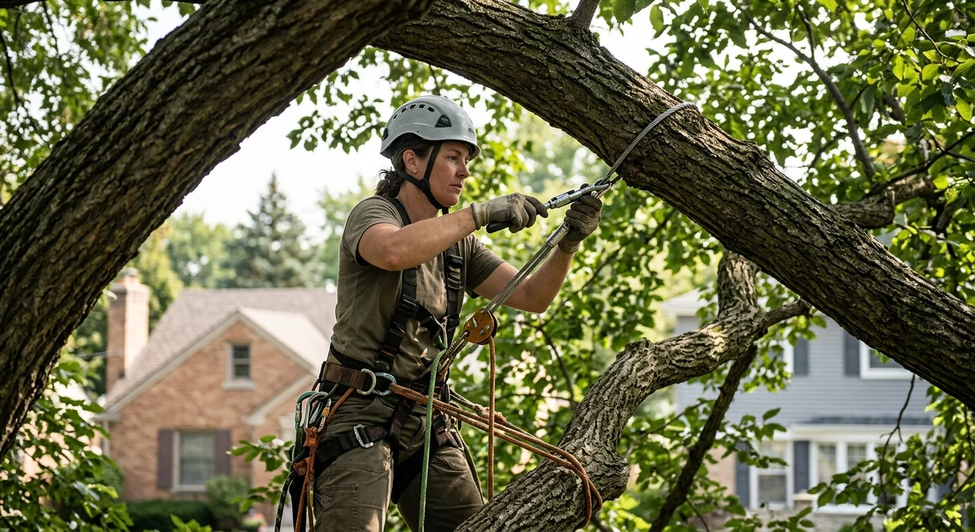 Twin-Stem Elm Cabling, Central Skokie