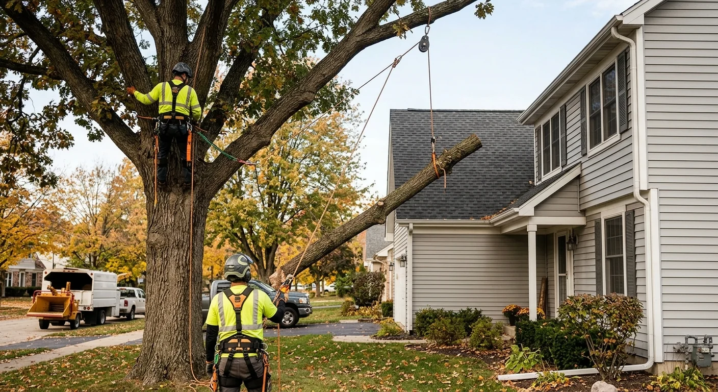 Parkway Oak Clearance Trimming Near Rooflines